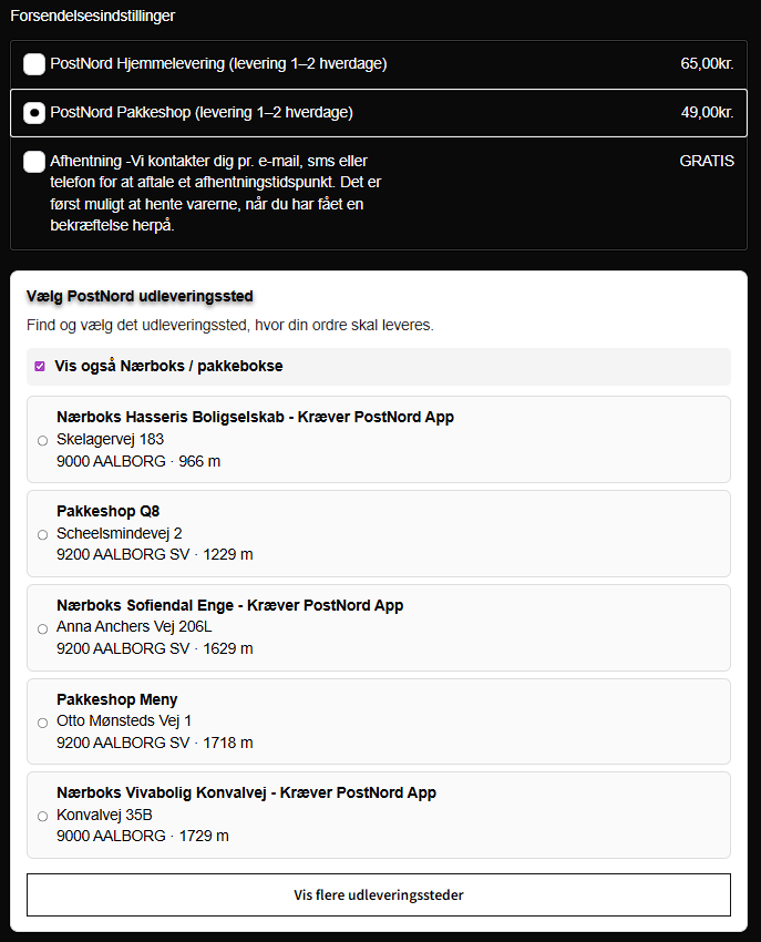 Startupfragt WooCommerce plugin skærmbillede 1