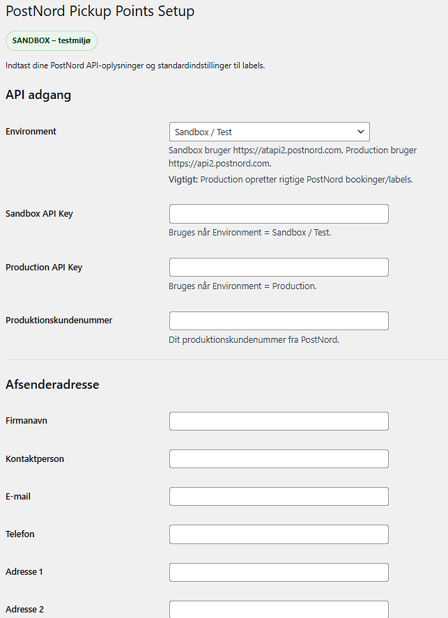 Startupfragt WooCommerce plugin skærmbillede 2