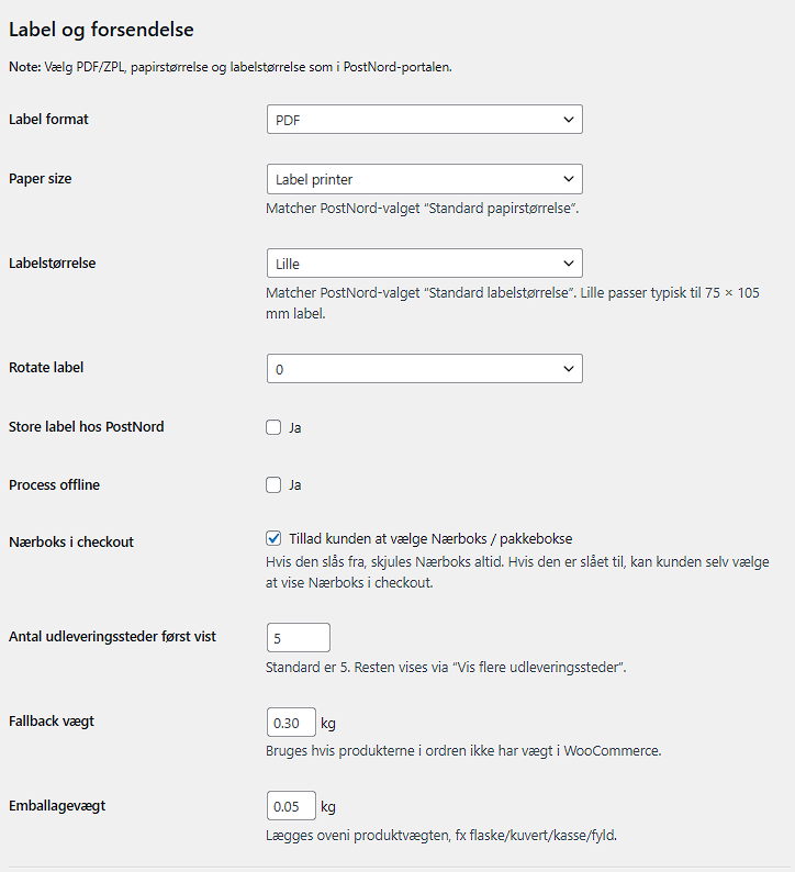 Startupfragt WooCommerce plugin skærmbillede 3